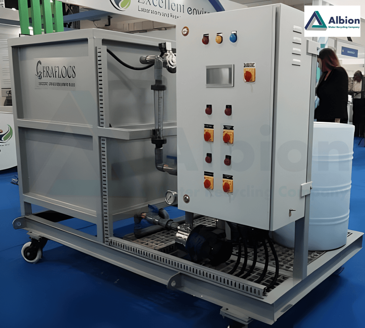 Packaged module C-Flocs ceramic membrane filtration system by Albion for heavy-duty industrial wastewater treatment.