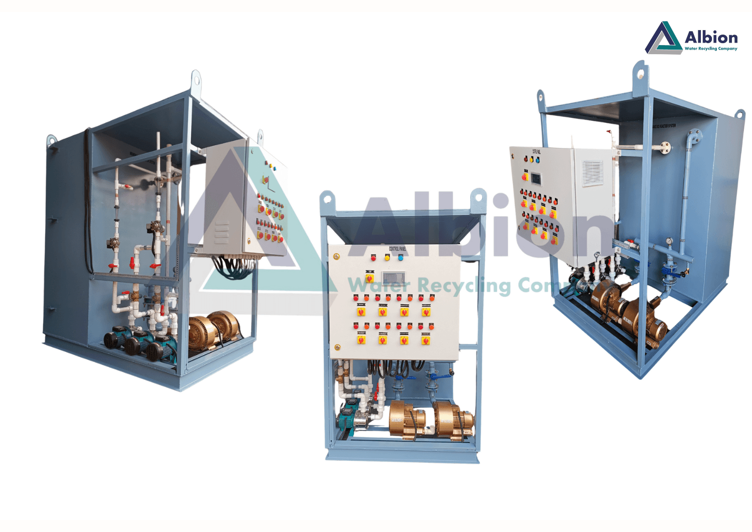Packaged X-FLOCS MBR plant — skid-mounted configuration.