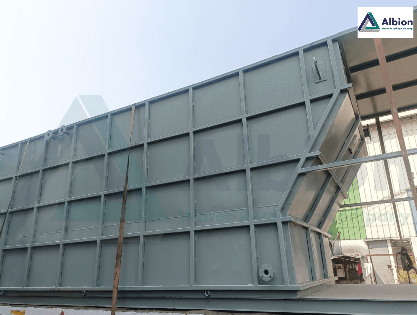 Industrial 150 KLD sewage treatment plant featuring high-efficiency Blufox membrane bio reactor modules.