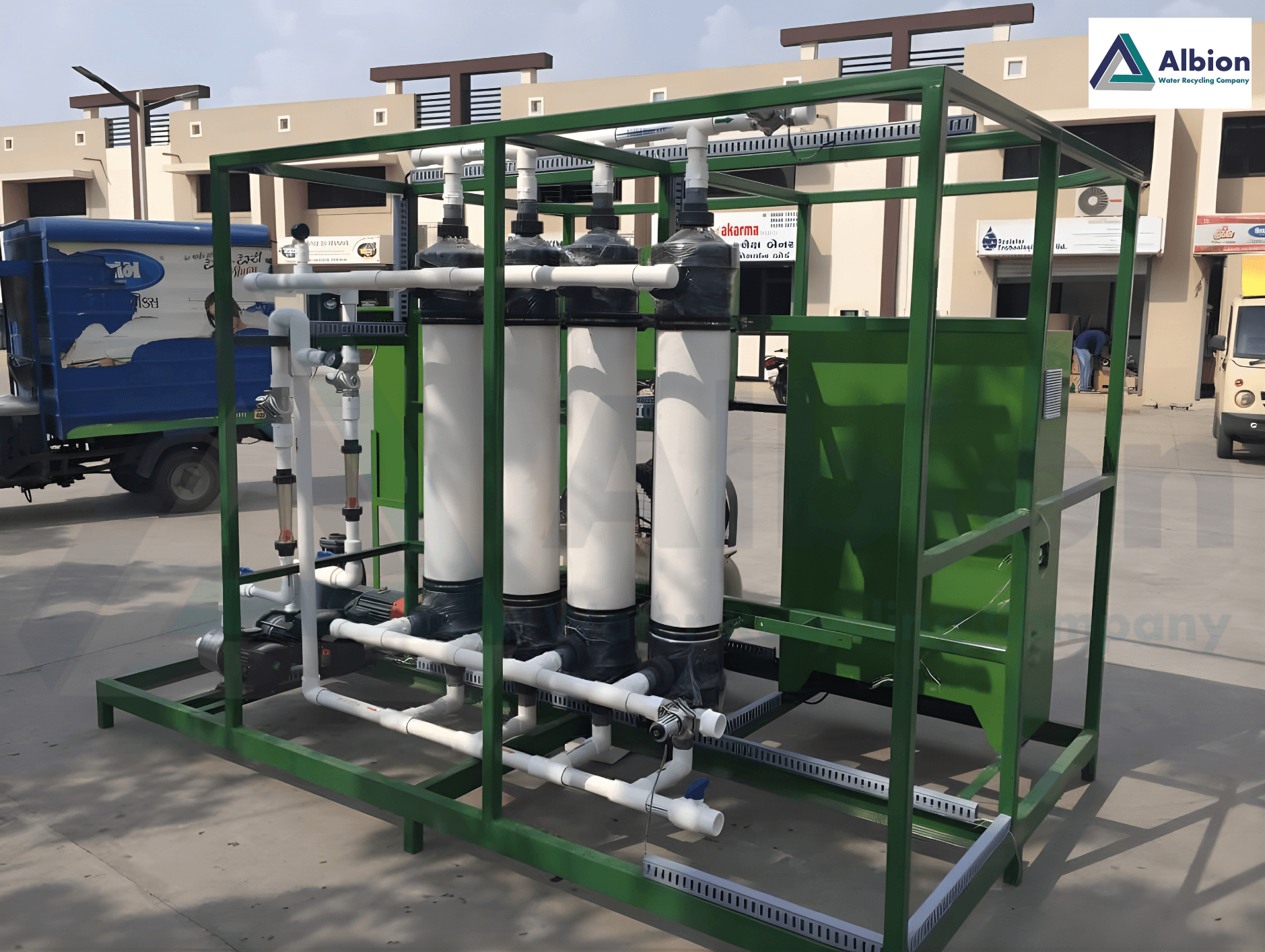 Compact packaged ultrafiltration system designed for modular industrial water purification.