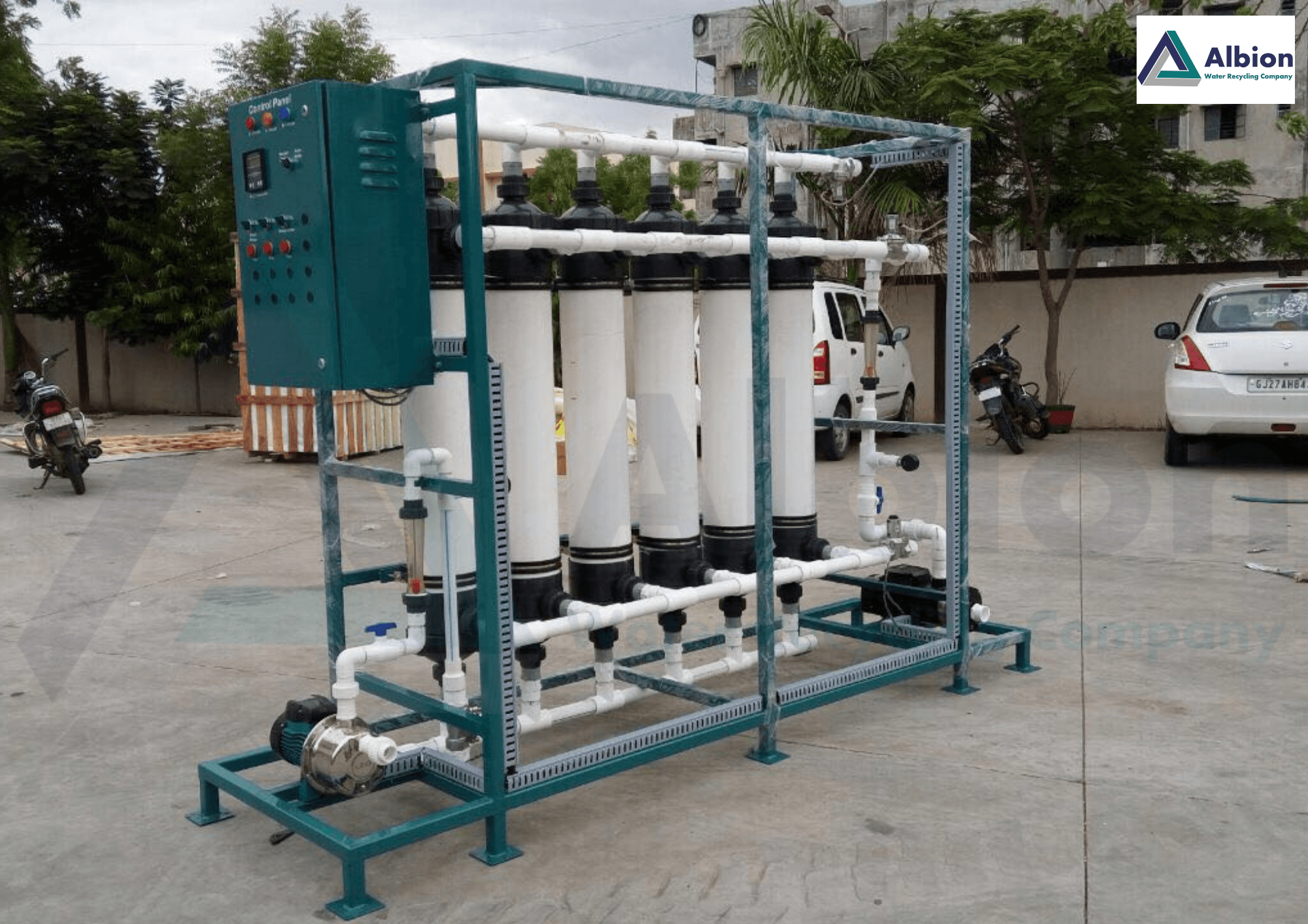 Albion packaged UF system module utilized for advanced wastewater recycling and tertiary filtration.